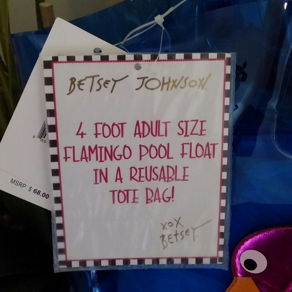 Betsey Johnson beach tote bag with flamingo float. NWT - Picture 6 of 7